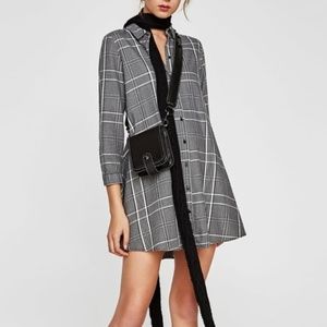 Zara Oversized Plaid Shirt Dress